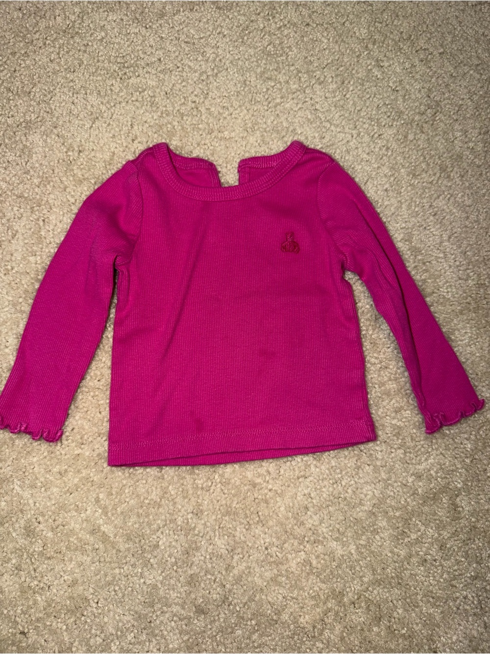 GAP Hot Pink Ribbed Long Sleeve Top